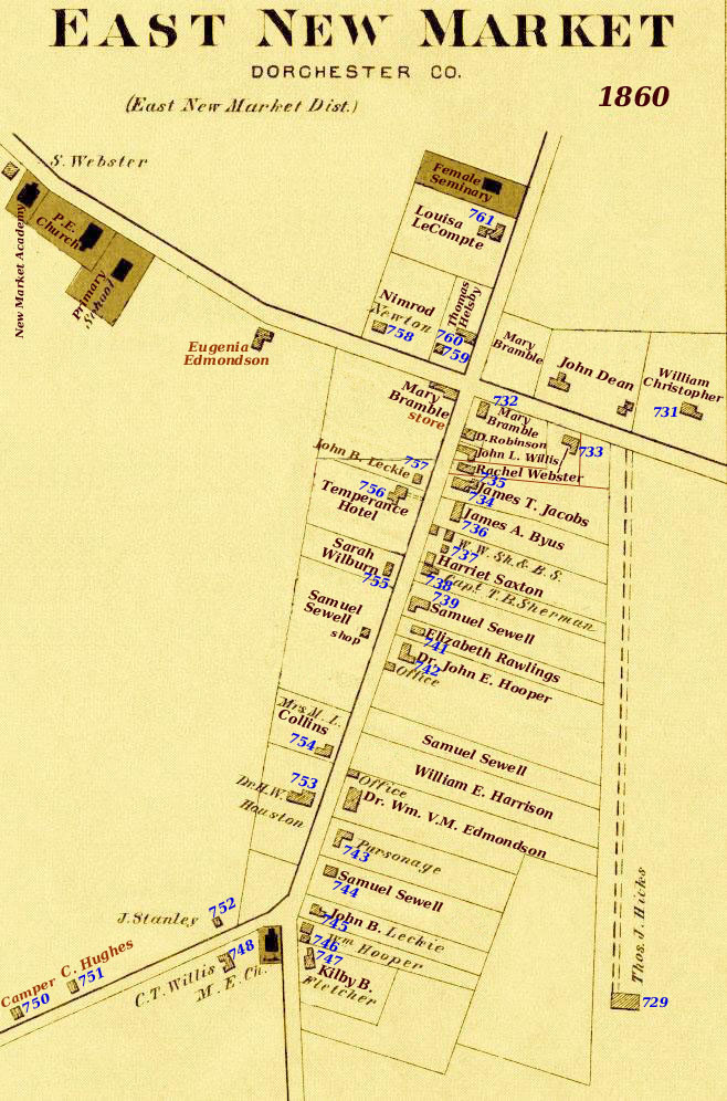 1860 Census Map of East New Market