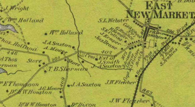 1877 Map showing where Samuel Green lived